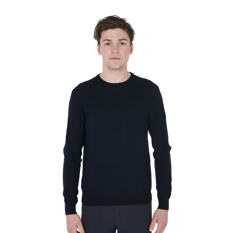 Maglione girocollo Equestro da uomo in lana merino