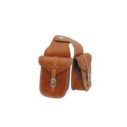 Borsa anteriore in cuoio Lakota per sella con bordatura stampata