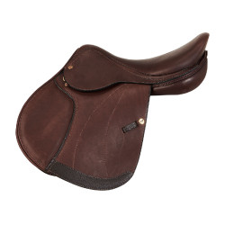 Sella da salto Firenze con arcione in legno e cuoio doppio Acavallo Marrone scuro Sella da salto Firenze con arcione in legno e cuoio doppio Acavallo Marrone scuro