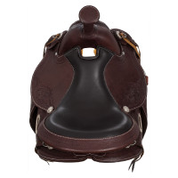 Westernsattel mit Beschlägen aus Edelstahl, genarbtem Leder und floraler Prägung 2815 Denver Olio scuro Marrone Westernsattel mit Beschlägen aus Edelstahl, genarbtem Leder und floraler Prägung 2815 Denver Olio scuro Marrone