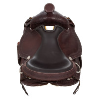 Sella western finiture in acciaio inox cuoio stampato a grana e motivo serpente 2817 Denver Olio scuro Marrone