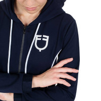 Felpa da donna con zip frontale in interlock Equestro Azzurro cielo Blu Felpa da donna con zip frontale in interlock Equestro Azzurro cielo Blu