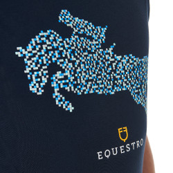 T-shirt in cotone da uomo Equestro taglio slim con stampa Jump Marina Blu marino T-shirt in cotone da uomo Equestro taglio slim con stampa Jump Marina Blu marino