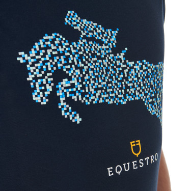 T-shirt in cotone da uomo Equestro taglio slim con stampa Jump Marina Blu marino T-shirt in cotone da uomo Equestro taglio slim con stampa Jump Marina Blu marino