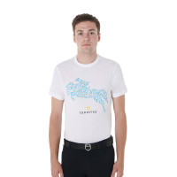 T-shirt in cotone da uomo Equestro taglio slim con stampa Jump Bianco T-shirt in cotone da uomo Equestro taglio slim con stampa Jump Bianco