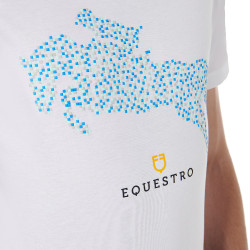 T-shirt en coton Equestro pour homme coupe slim imprimé Jump Blanc