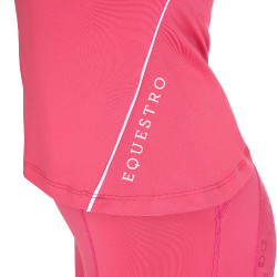 T-shirt tecnico da allenamento da donna taglio slim Equestro Caprifoglio Rosa