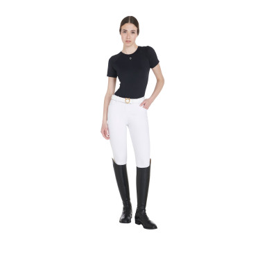 T-shirt tecnico da allenamento da donna taglio slim Equestro Nero