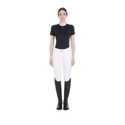 T-shirt tecnico da allenamento da donna taglio slim Equestro Nero