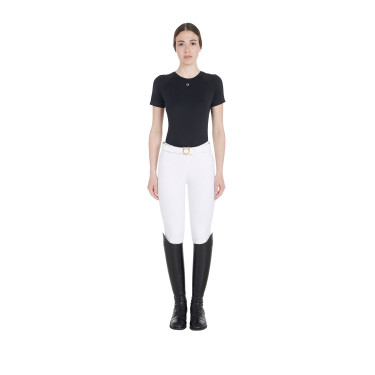 T-shirt tecnico da allenamento da donna taglio slim Equestro Nero