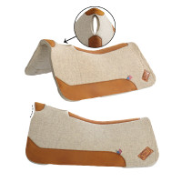 Tapis de selle en feutre de laine de 3/4" avec contour Pool's Huile clair