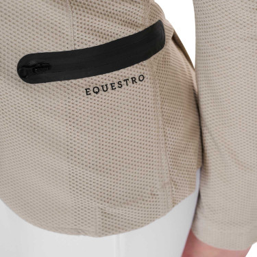 Giacca da concorso a tre bottoni da ragazza in mesh Equestro Giacca da concorso a tre bottoni da ragazza in mesh Equestro