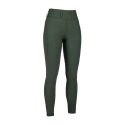 Leggings HKM Jil a vita alta con inserti in silicone Verde oliva