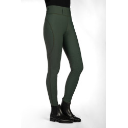 Leggings HKM Jil a vita alta con inserti in silicone Verde oliva