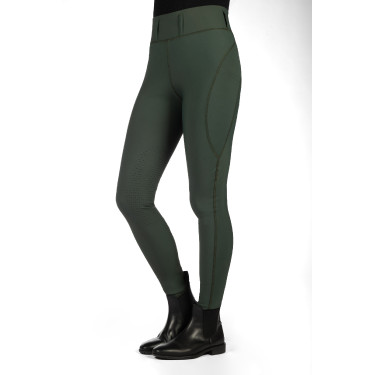 Leggings HKM Jil a vita alta con inserti in silicone Verde oliva