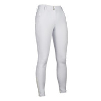 Pantaloni HKM Ari a vita media con rinforzi in silicone Bianco