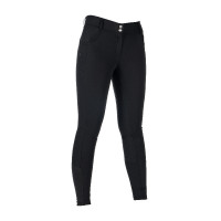 Pantaloni HKM Ari a vita media con fondo intero in silicone Nero