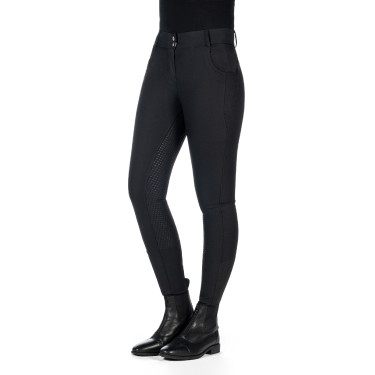 Pantaloni HKM Ari a vita media con fondo intero in silicone Nero Pantaloni HKM Ari a vita media con fondo intero in silicone Nero