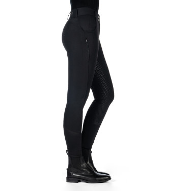 Pantaloni HKM Ari a vita media con fondo intero in silicone Nero Pantaloni HKM Ari a vita media con fondo intero in silicone Nero