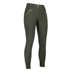 Pantaloni HKM Lia a vita alta con grip in silicone a tutta lunghezza Verde oliva Pantaloni HKM Lia a vita alta con grip in silicone a tutta lunghezza Verde oliva