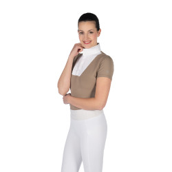 Polo da concorso HKM Virginia a maniche corte Talpa Marrone