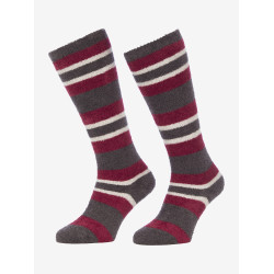Calzini LeMieux Sabrina Stripe Fluffies Brace Bordeaux Calzini LeMieux Sabrina Stripe Fluffies Brace Bordeaux