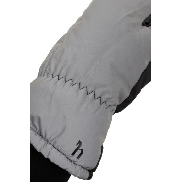 Moffole a 3 dita riflettenti Horze Argento riflettente