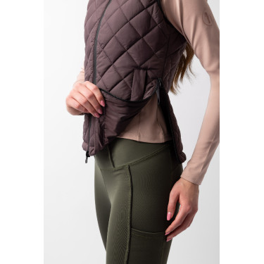 Gilet senza maniche Horze donna Giovane Cavaliere Naia Fondente al burro bruno Marrone