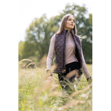 Gilet senza maniche Horze donna Giovane Cavaliere Naia Fondente al burro bruno Marrone