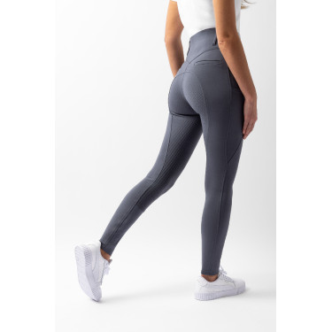 Pantaloni con grip integrale per tutte le stagioni Horze Mira Blu nuvola temporalesca Grigio