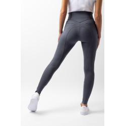 Pantaloni con grip integrale per tutte le stagioni Horze Mira Blu nuvola temporalesca Grigio