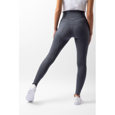 Pantaloni con grip integrale per tutte le stagioni Horze Mira Blu nuvola temporalesca Grigio