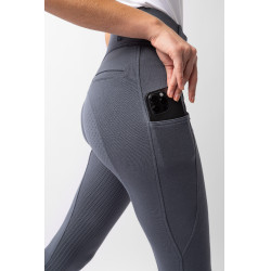 Pantaloni con grip integrale per tutte le stagioni Horze Mira Blu nuvola temporalesca Grigio
