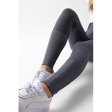 Pantaloni con grip integrale per tutte le stagioni Horze Mira Blu nuvola temporalesca Grigio