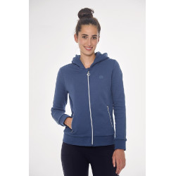 Felpa con zip Harcour Sworm donna Blu acciaio