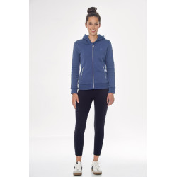 Felpa con zip Harcour Sworm donna Blu acciaio