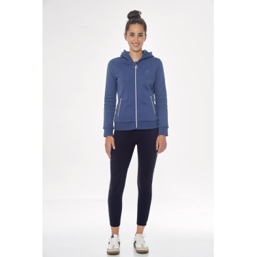 Felpa con zip Harcour Sworm donna Blu acciaio