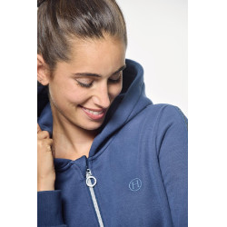 Felpa con zip Harcour Sworm donna Blu acciaio
