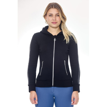 Felpa con zip Harcour Sworm donna Nero