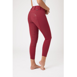 Pantaloni termici Grand Prix Horze con fondo in silicone per donna Rosso profondo