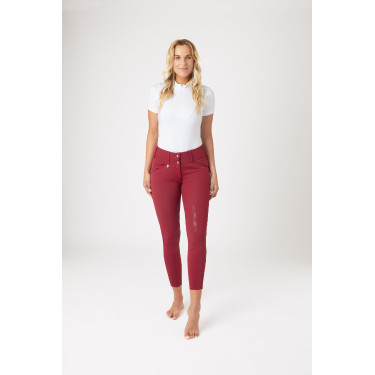 Pantaloni termici Grand Prix Horze con fondo in silicone per donna Rosso profondo