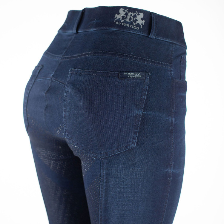Pantaloni da equitazione jeans con fondo integrale in silicone Elle donna B Vertigo Pantaloni da equitazione jeans con fondo integrale in silicone Elle donna B Vertigo