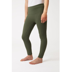 Leggings a copertura totale Gillian per bambini Horze Scarabeo verde kaki