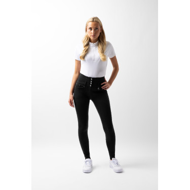 Pantaloni da equitazione a vita alta Tara con grip in silicone a fondo intero da donna Horze Nero Pantaloni da equitazione a vita alta Tara con grip in silicone a fondo intero da donna Horze Nero