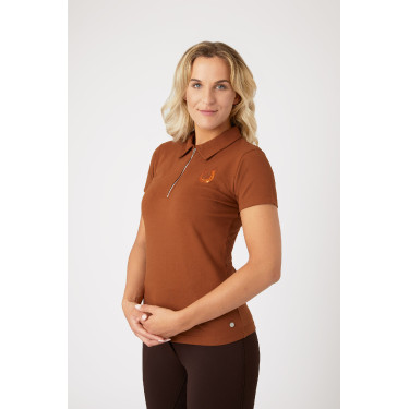 Polo Amy in cotone elasticizzato a maniche corte da donna Horze Polo Amy in cotone elasticizzato a maniche corte da donna Horze