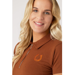 Polo Amy in cotone elasticizzato a maniche corte da donna Horze Polo Amy in cotone elasticizzato a maniche corte da donna Horze