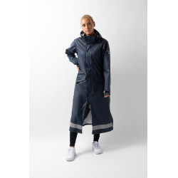 Impermeabile da donna Horze Hazel lungo con spacchi Blu navy scuro Impermeabile da donna Horze Hazel lungo con spacchi Blu navy scuro