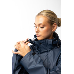 Impermeabile da donna Horze Hazel lungo con spacchi Blu navy scuro Impermeabile da donna Horze Hazel lungo con spacchi Blu navy scuro