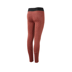 Leggings da equitazione in silicone Horze Leighton da ragazza con fondo integrale e fodera calda Roano rosso