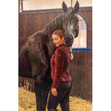 Giacca da equitazione in pile a righe da donna Horze Della Giacca da equitazione in pile a righe da donna Horze Della